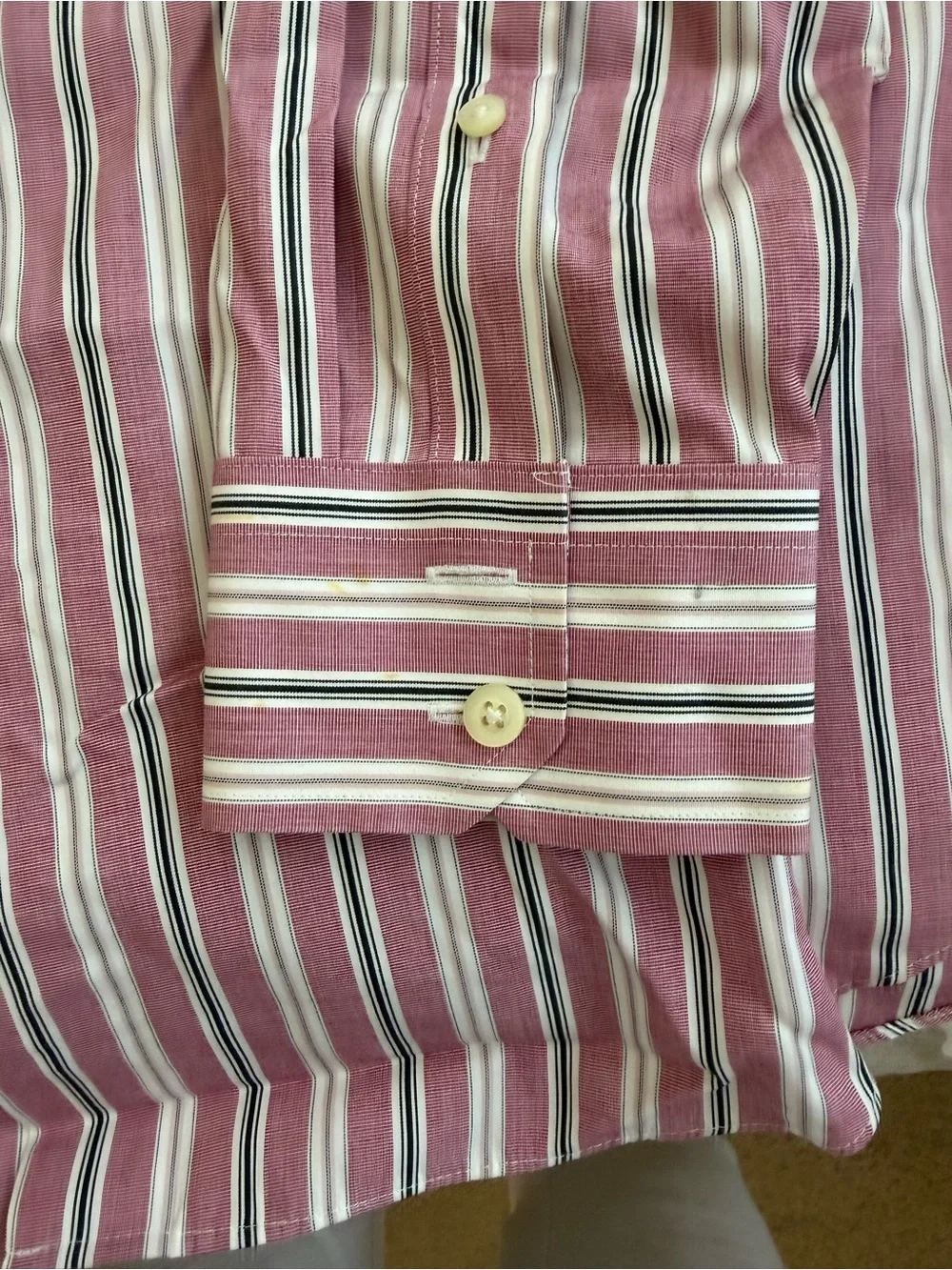 Banana Republic Slim Fit Striped Dress Shirt - Pink, White, Black
